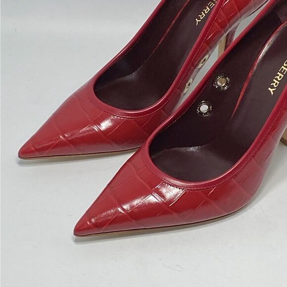 Burberry Aubri 100 Croc-Embossed Leather Pumps size 37 - Picture 9 of 15